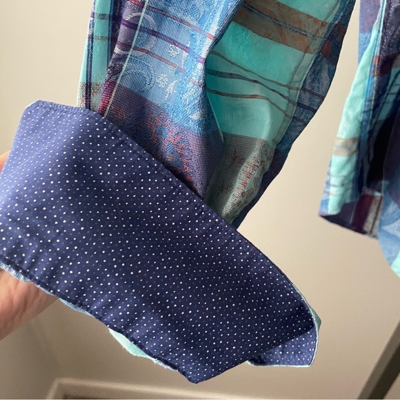 Bugatchi Designer Plaid Dress Shirt Flip Cuff Long Sleeve Button Down Mens - Picture 4 of 7